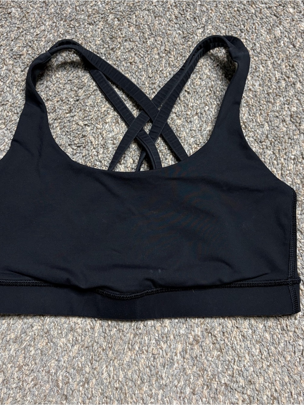 Lululemon Black Racerback Sports Bra Workout Gym Hiking Strappy Size 4